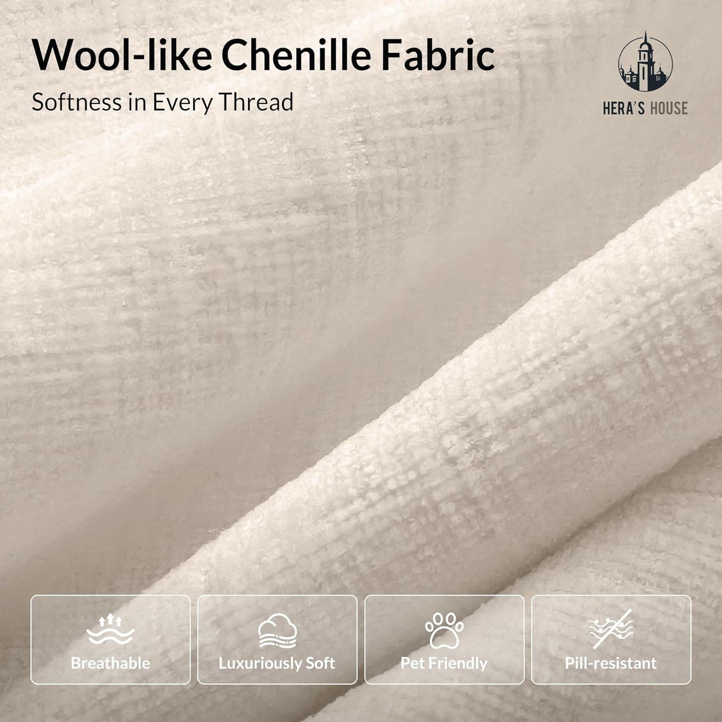 3 Pieces Modular Sectional Sofa Sets, Oversized Couch Set with Loveseats and Armchair, Comfy Cloud Couches with Throw Pillows, 6-Seater Deep Seat Sofa for Living Room, Chenille Beige