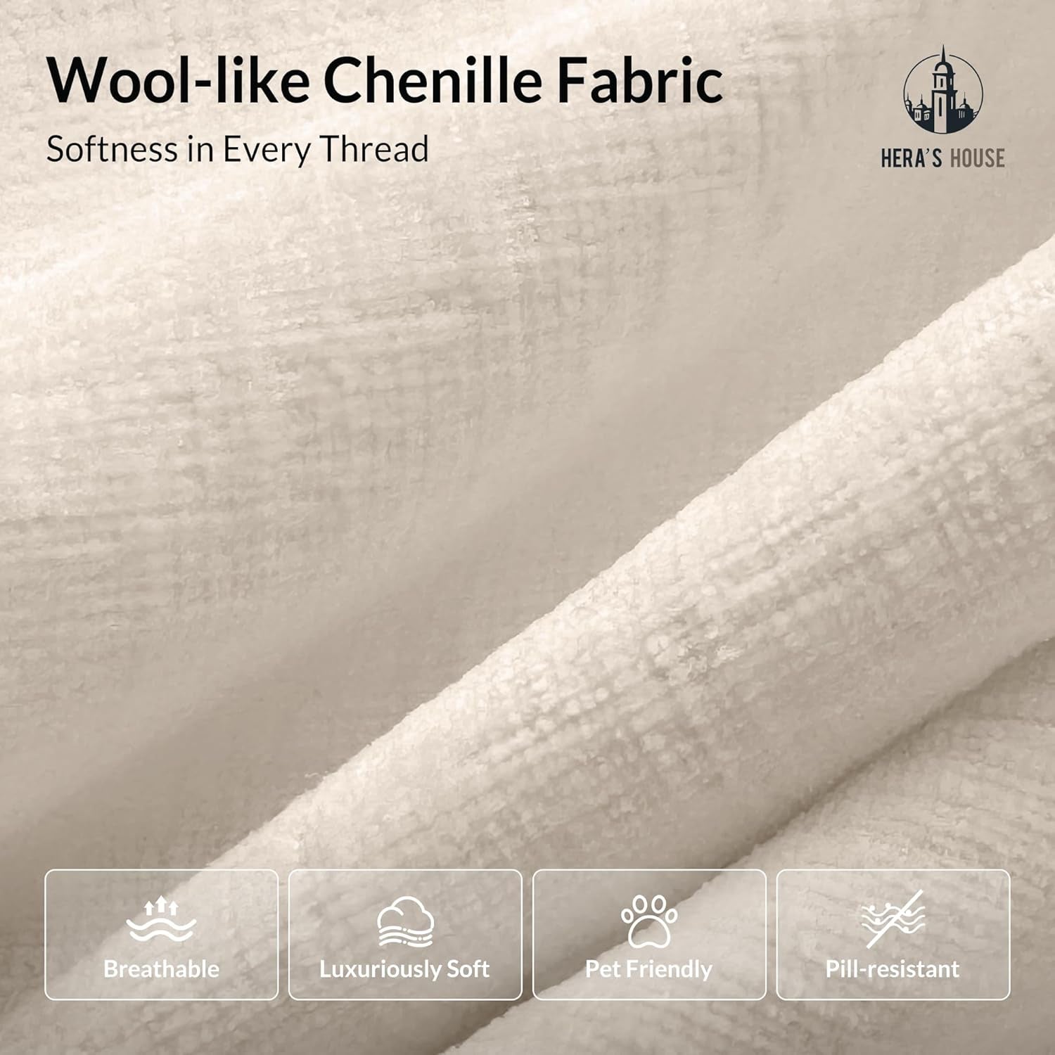 3 Pieces Modular Sectional Sofa Sets, Oversized Couch Set with Loveseats and Armchair, Comfy Cloud Couches with Throw Pillows, 6-Seater Deep Seat Sofa for Living Room, Chenille Beige