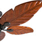 Ceiling Fans Willow View, 52 Inch Tropical Indoor Ceiling Fan with No Light, Pull Chain, Three Mounting Options, Hand Carved Wooden Leaf Blades - 50501-01 (Bronze)