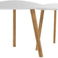 Bamboo Nesting Triangle End Table,Set of 2 Side Table Modern Minimalist Coffee Table for Living Room, Balcony in White