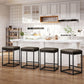 Counter Height Bar Stools Set of 4, Modern PU Leather 24" Bar Chairs with Metal Frame,Grey