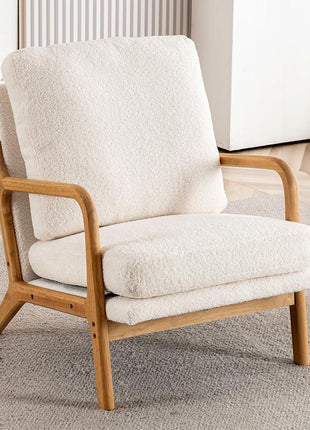 Mid-Century Modern Accent Chair - 23” Wide Comfortable Lounge Chair for Living Room and Bedroom with Detachable Cover and 5.5" Foam Cushion