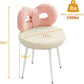 Swivel Vanity Chair with Back, Upholstered Desk Chair for Girls, Modern Makeup Vanity for Bedroom, Living Room (Pink and Off-White)