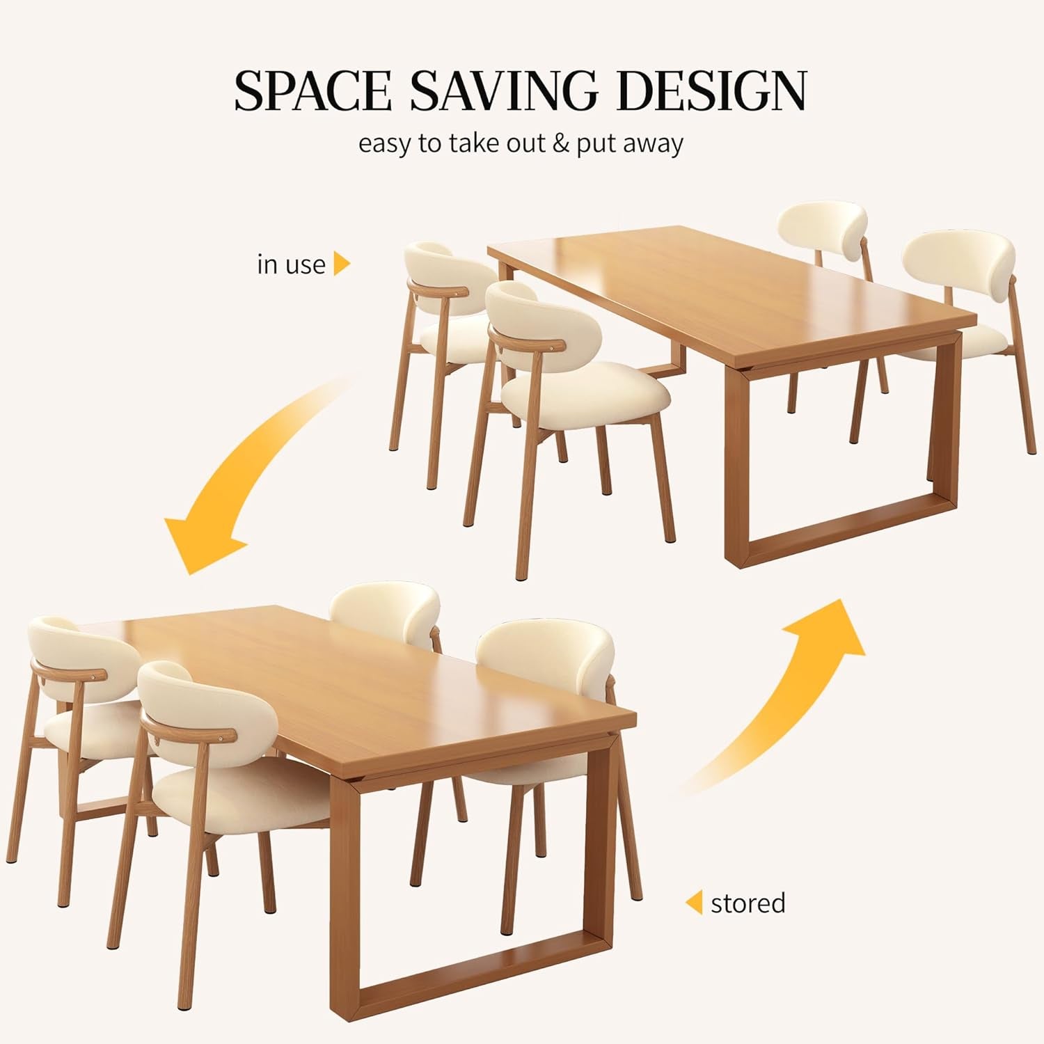 Kitchen Dining Chairs Set of 2 Modern Soft Linen Farmhouse Dining Room Chair with Metal Legs, Beige/Original