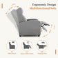 Recliner Chair Fabric Recliner Sofa No Massage, Home Theater Seating with Lumbar Support, Adjustable Push Back Overstuffed High-Density Sponge Reclining for Living Room, Slate Gray