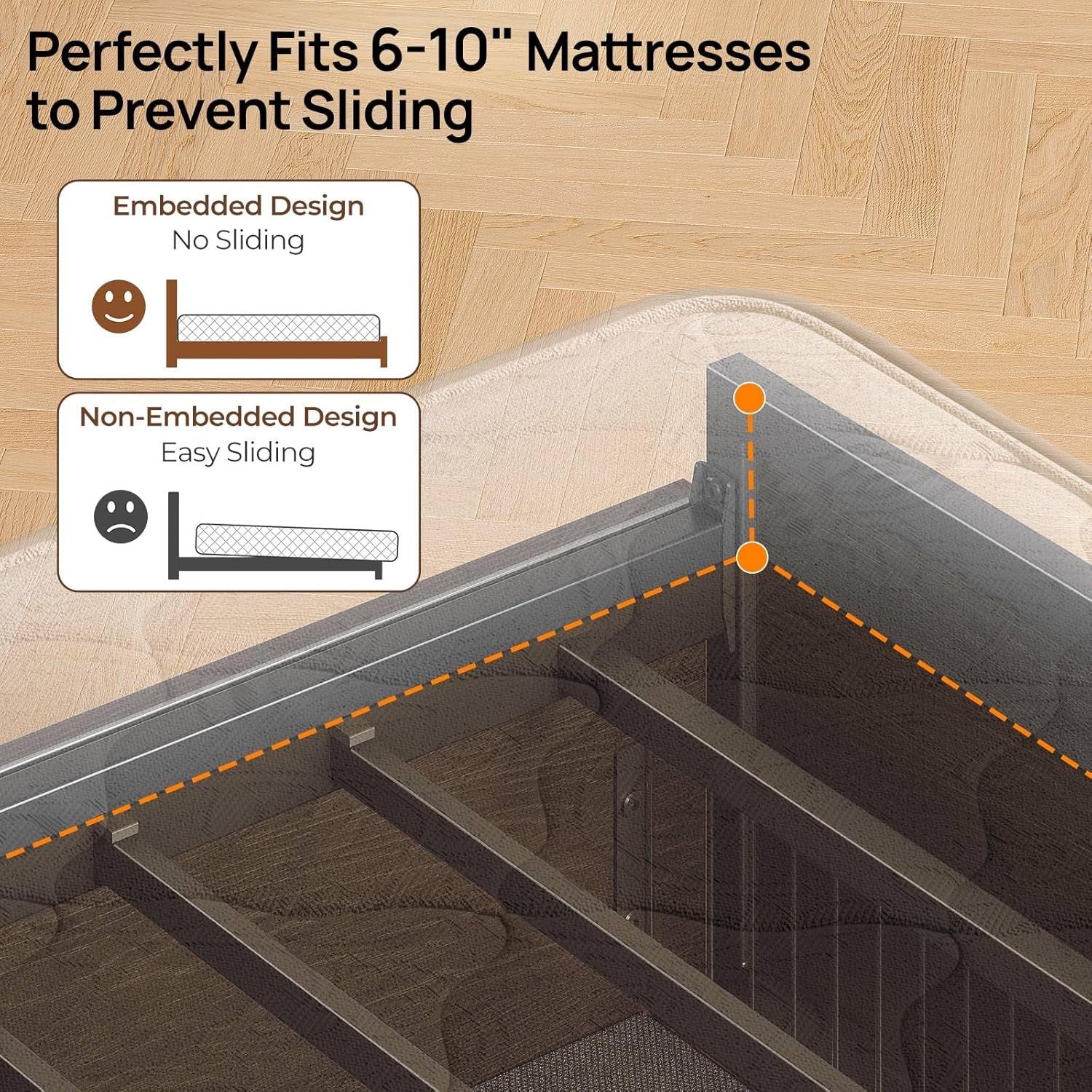 Full Size Bed Frame with 4 Storage Drawers, Charging Station and LED Lights, Metal Platform Bed with 2-Tier Storage Headboard, No Box Spring Needed, Easy Assembly, Noise-Free, Black