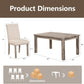 Rustic Dining Table Set for 6, Farmhouse Kitchen Dining Chairs for 6, Charming 60" Rectangular Wooden Table&6 Upholstered Chair with Nailhead Accents for Dining Hub,Breakfast Nook