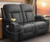 RV Loveseat Recliner Sofa, Reclining Loveseat Wall Hugger Recliners with USB Ports, Cup Holders, Insert Pockets, RV Recliners for Travel Trailers & Living Room, RV Furniture | RV Couch | Gray