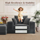 52" Boneless Chaise Lounge Chair Indoor — Oversized Cloud-Like Cozy Comfy Modular 3-In-1 Sofa Bed for Reading, Living Room & Bedroom Corduroy Couch Sleeper, Grey