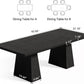 Dining Table for 4-6 People, Wooden Table, Rectangle Furniture with Heavy Duty Legs, Modern Kitchen Table for Home, Dining Room, Black