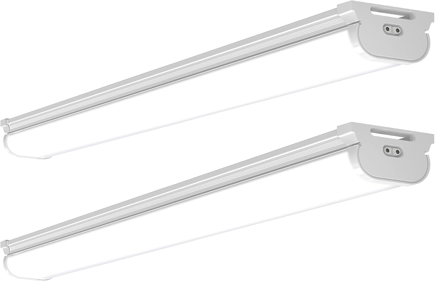 LED Shop Lights for Workshop 4FT, 5000K Daylight White, 45W, 5000LM, Hidden Wiring, Linkable 4FT Light Fixture Cord with On/Off, Frosted Cover, LED Ceiling Light for Garage, Kitchen, 2 Packs