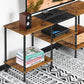 50 Inch TV Stand for Bedroom Rustic Brown TV Entertainment Center with Storage 3 Tier TV Table Stand for Living Room TV Console Table for 50 43 40 32 Inch TV