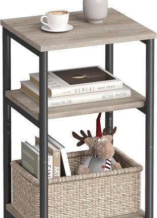 Greige and Classic Black Side Table - Multifunctional End Table and Nightstand for Living Room, Bedroom, Office, and Bathroom - Model ULET273B02