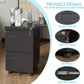 2 Drawer File Cabinet with Wheels, Lockable Metal Filing Cabinet with Business Card Slot for Legal/Letter Size Home Office, Required Assembled,Black
