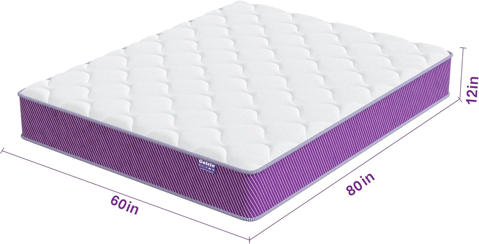 Queen Mattress 12 Inch Queen Size Mattress Memory Foam Hybrid Mattresses in a Box,Medium Firm Support with Pocket Spring,Ergonomic Design,Motion Isolation,Certipur-Us,80"X60"X12"