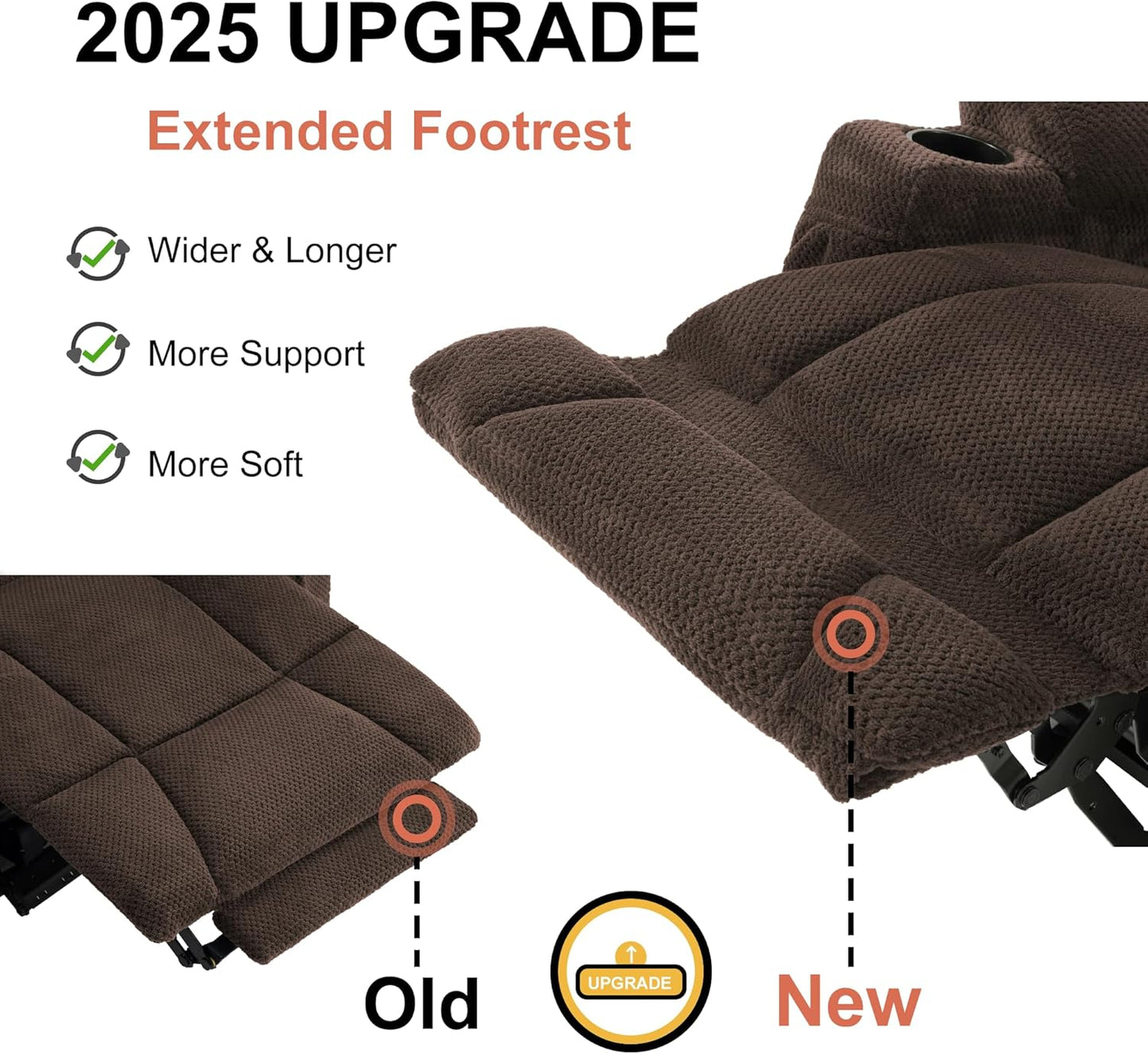 57.8" Zero Gravity Power Loveseat Sofa with Heat and Massage, Reclining Loveseat Recliner for Living Room, Fabric 6035SET (Brown)