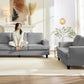 82" Width 2 Pieces Living Room Sofa Sets, 3 Seater Sofas Couch and Loveseat Set, Sofas Couches Living Room Furniture Sets, Sectional 3-Seat Sofa + Loveseat Couch Set for Home Office, Light Grey