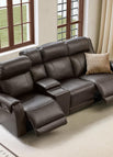 Brown / 3 Seater With Console
