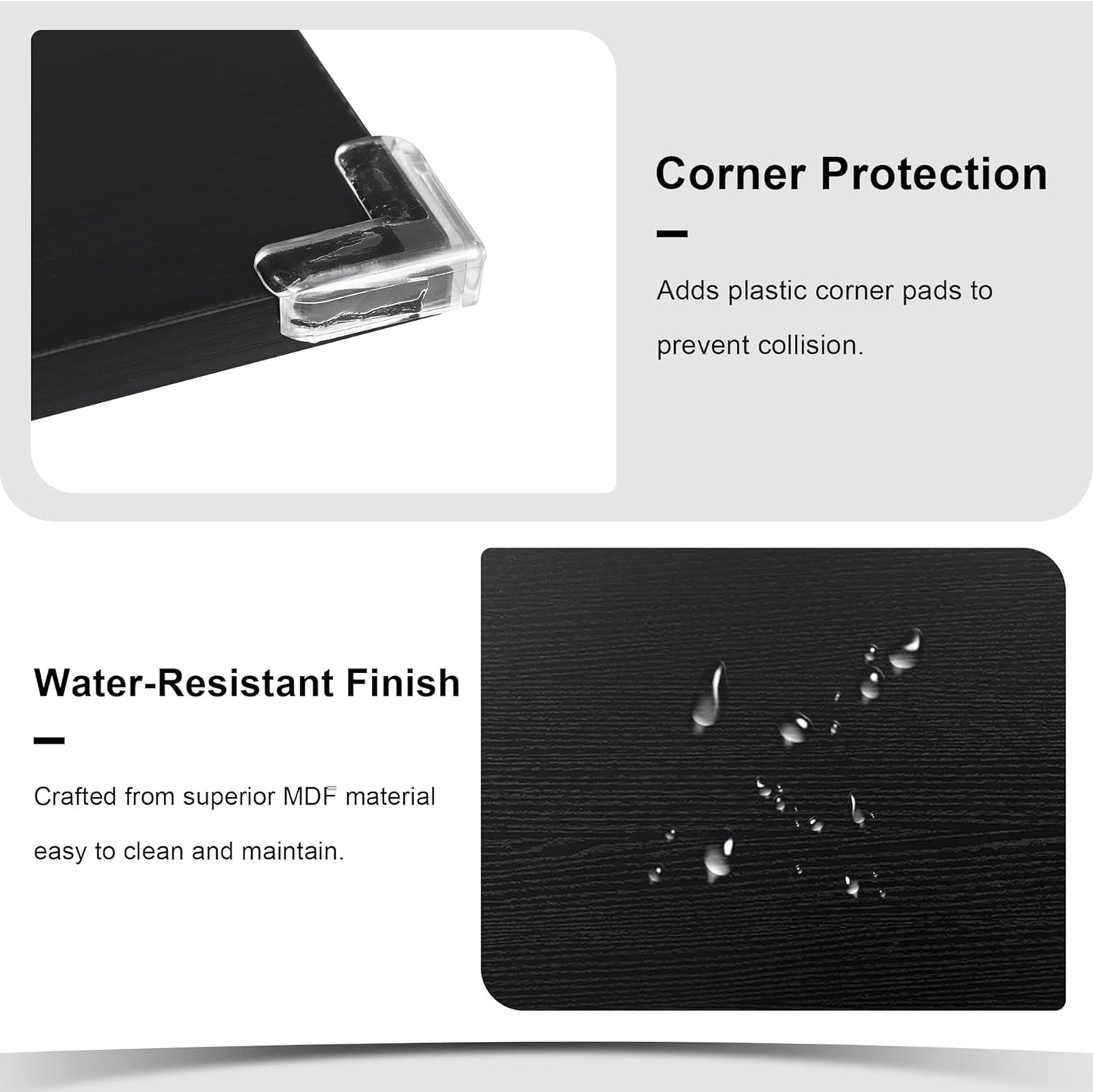 5-Piece Dining Table Set for 4-8 People, 63" Large Extendable Kitchen Table Set with 2 Benches and 2 Square Stools, Dining Room Table with MDF Wood Board, Easy Assembly, Black