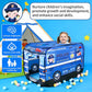 Pop up Play Tent for Kids - Foldable Indoor & Outdoor Playhouse Vehicle Toys for Toddlers, Boys and Girls - 2 Openings, Flat-Folding for Compact Storage(Police Car,Blue)