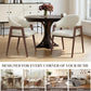 Wooden Dining Chairs Set of 4, Modern Fabric Upholstered Dining Room Chair, Kitchen Side Chairs, Farmhouse Dinner Chair with Curved Open Back for Kitchen, Beige