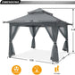 Pop up Gazebo 13X13 - Outdoor Canopy Tent with Mosquito Netting for Patio Garden Backyard(Gray)