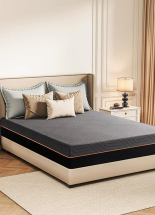 EGOHOME 12-Inch Queen Memory Foam Mattress with Cooling Copper Gel - Therapeutic Medium Firm, CertiPUR-US Certified, Made in the USA, Black, 60x80x12 Inches