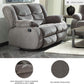 Tulen Reclining Loveseat, Dual-Sided Recliner, Pull Tab Reclining Motion, Fabric Upholstery, 63" W X 40" D X 40" H, Dark Gray