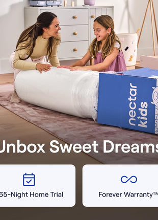 Children's 8-Inch Dual-Sided Mattress - Pressure-Relieving Memory Foam - Fiberglass-Free - 365-Night Trial - Conveniently Packaged Mattress in a Box