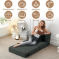 Convertible Folding Sofa Bed - Sleeper Chair with Pillow, Modern Linen Fabric Floor & Futon Couch, Foldable Mattress for Living Room/Dorm/Guest Use/Home Office/Apartment, Single Size, Dark Gray