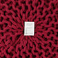 · round Pouf Ottoman - Hand Knitted Cable Boho Poof - Foot Stool Bean Bag - Home Décor Stuffed Footrest for Living Room - Nursery - Bedroom - 100% Cotton Poufs (19.5"X19.5"X14") - Red