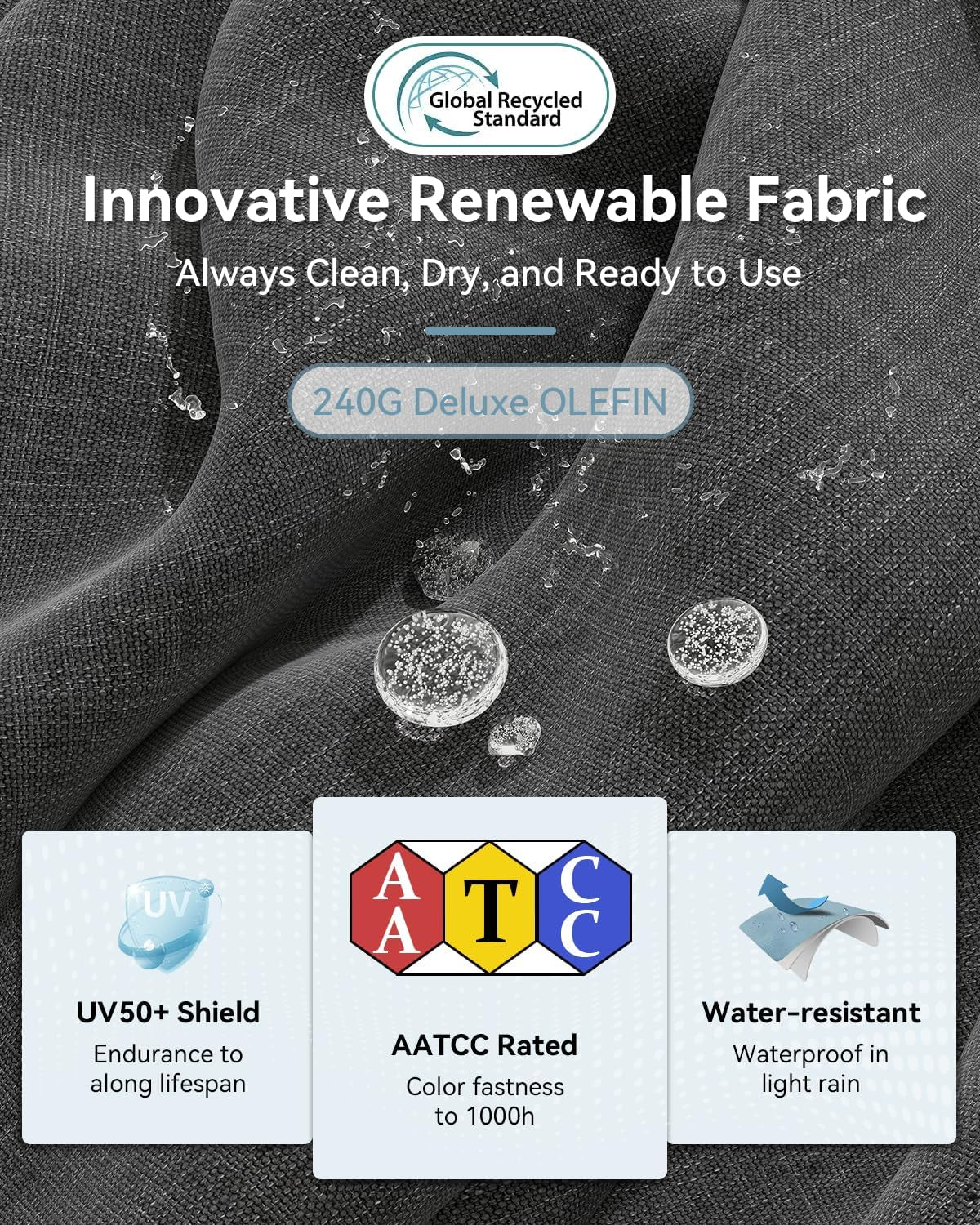 Aluminum Outdoor Patio Furniture Set, 5 Seats Outdoor Sectional with Coffee Table, Patio Conversation Sets with Upgraded Armrests and Cushions for Backyard, Garden and Poolside