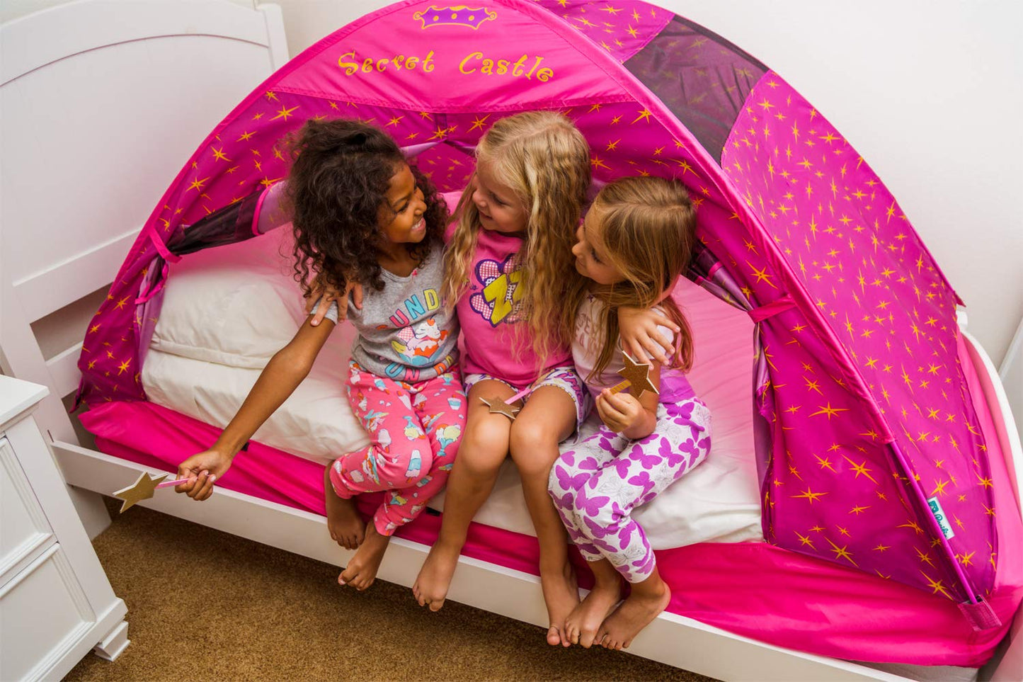 19720 Kids Secret Castle Bed Tent Playhouse - Twin Size , Yellow