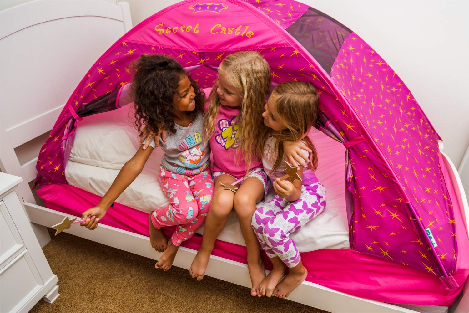 19720 Kids Secret Castle Bed Tent Playhouse - Twin Size , Yellow