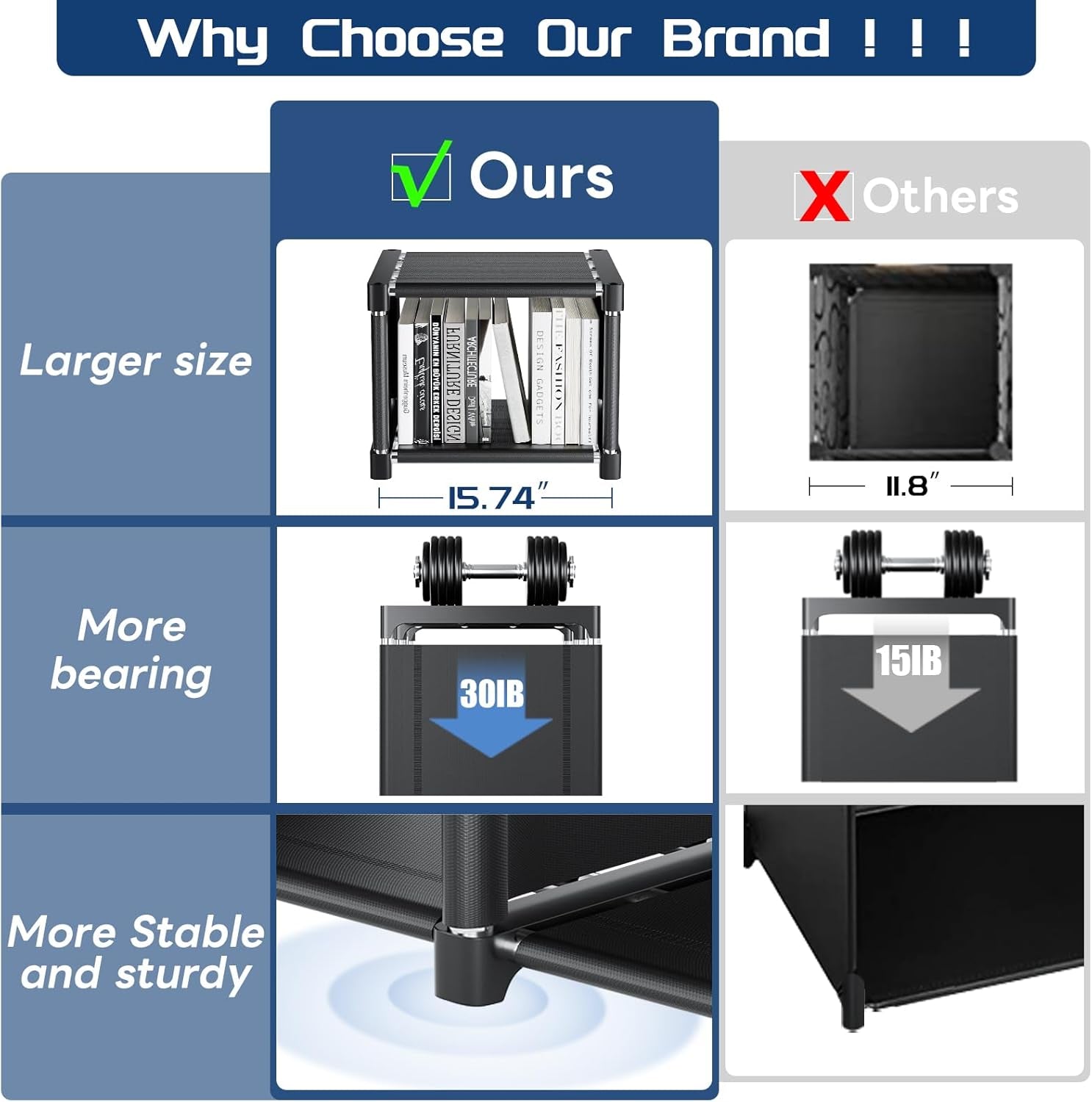 Bookcase, 18-Cube Extra Large Book Shelf, DIY Cube Storage Organizer for Bedroom, Living Room, Home Office - Black