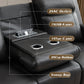 Power Reclining Sofa with Adjustable Headrest, Home Theater Seating Reclining Couch with LED Light/Outlet/Storage/Usb&Type-C, Power Loveseat Recliner Sofa for Living Room (Grey&Black, Sofa)