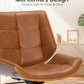 Mid-Century Modern Home Office Chair,Adjustable Height Desk Chair with Walnut Finish&Pu Leather,Armless Executive Computer Chair with 360° Swivel Rolling Wheels for Vanity, Bedroom&Workspace (Brown)