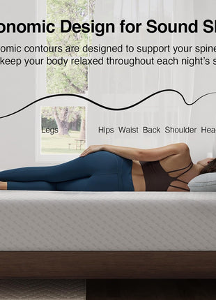 12-Inch Full-Size Memory Foam Mattress with Comfort Foam for Pressure Relief and Improved Sleep Quality, Featuring a Removable and Washable Cover, Medium Firmness