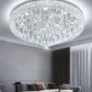Crystal Chandeliers Modern LED Dimmable Flush Mount Ceiling Chandeliers for Living Room High Ceiling Entrance Foyer Bedroom Dining Room