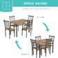 5 Piece Dining Table Set for 4, Kitchen Table and Chairs for 4 with Storage Rack, Metal and Wood Rectangular Dining Room Table Set for Kitchen, Dining Room, Dinette, Rustic Brown