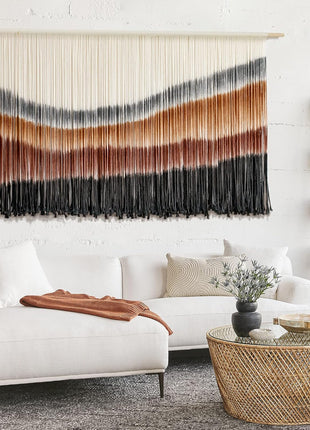 Large Tie-Dye Macrame Wall Tapestry for Home Decor (57" W x 35" L)