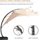 11Ft Offset Cantilever Patio Umbrella with Base Included, Large round Aluminum Outdoor Umbrella, 360° Rotation & Infinite Tilt, Heavy Duty Frame for Deck Pool Backyard, Beige