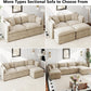 Modular Sectional Sofa Modern Convertible Loveseat Couch,77.16 Inch Deep 2-Seater Sofas Comfy Chenille Cloud Sofas and Couches Set with Movable Ottoman for Living Room Apartment（Camel）
