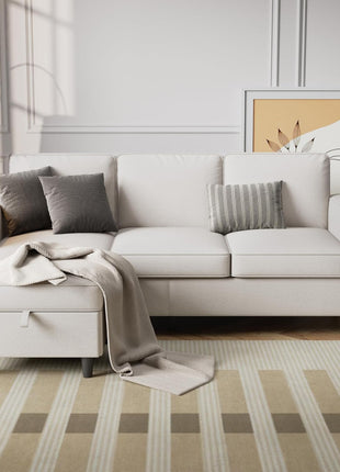 78-Inch L-Shaped Convertible Sectional Sofa with Storage Ottoman, Pet-Friendly Linen Fabric, Ideal for Small Spaces and Apartments