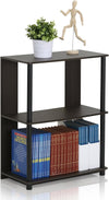 JAYA Simple Design 3-Tier Bookcase / Bookshelf / Display Rack, Plastic Tubes, Walnut