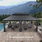 12' X 20' Large Gazebo Aluminum Galvanized Steel Double Roof for Patio Lawn and Garden Outdoor Gazebo Grey