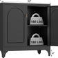 Kitchen Buffet with Storage, Metal Buffet Table with Doors and Adjustable Shelves, 33" Tall Kitchen Sideboard, Modern Coffee Bar Console Cabinet for Living, Dining Room,Black, Assemble Required