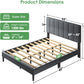 Queen Size Bed Frame - Upholstered, Adjustable Headboard,6"-12" Mattress Fit, 1300 Lbs Capacity, Sturdy 12-Leg Wood Construction, Easy Assembly, Dark Gray