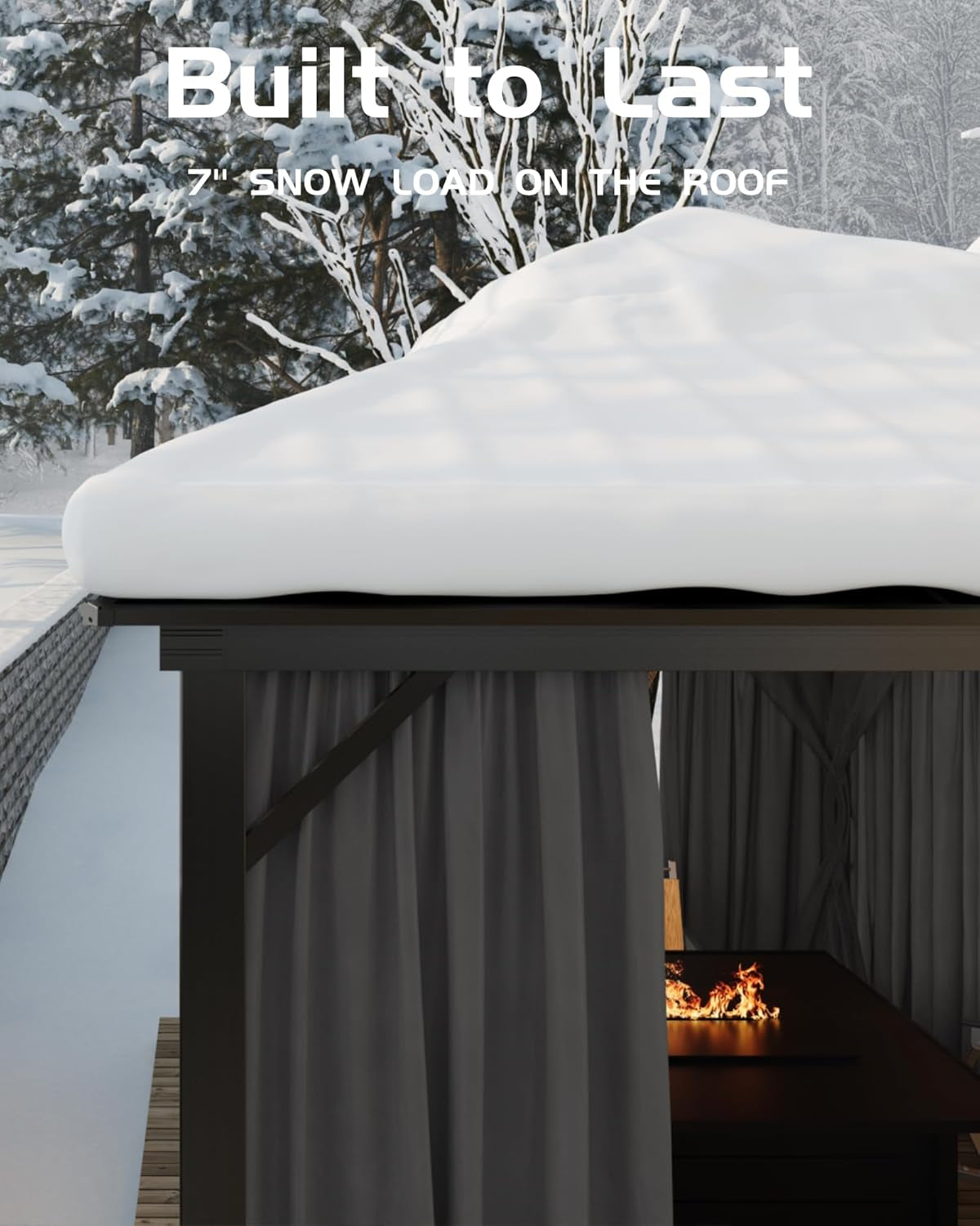 Hardtop Gazebo 8 Ft X8 Ft for All Weather, with Double Metal Roof, Aluminum Alloy Frame, Net, and Curtain, Permanent Building for Patio, Deck, Backyard, Lawn, and Garden