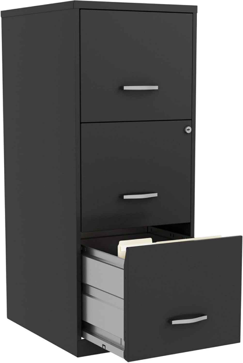 Nusparc 3 Drawer Locking Filing Cabinet | Pre-Assembled Steel Construction | Space-Saving Design Is Perfect for Home and Small Office | Letter-Size | Assembled in North America